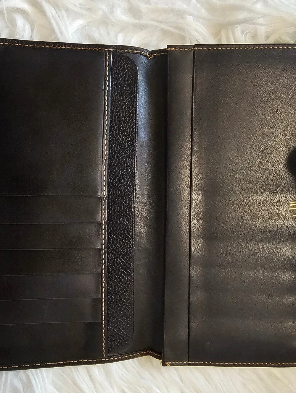 Dunhill Black Leather Long Wallet with Silver Accent preloved